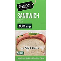 Signature SELECT Sandwich Bags Fold & Close BPA Free - 300 Count - Image 2