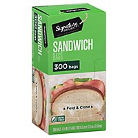 Signature SELECT Sandwich Bags Fold & Close BPA Free - 300 Count - Image 1