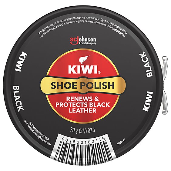 Kiwi Black Giant Metal Tin Shoe Polish Paste - 2.5 Oz