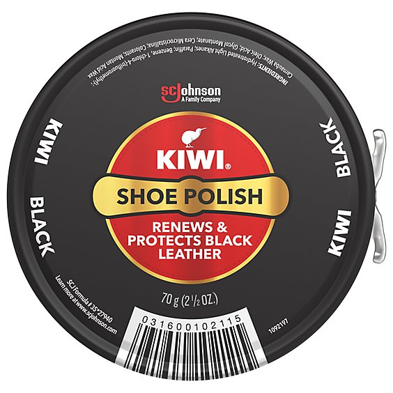Kiwi Black Giant Metal Tin Shoe Polish Paste - 2.5 Oz - randalls Kiwi Black Giant Metal Tin Shoe Polish Paste - 2.5 Oz - randalls
