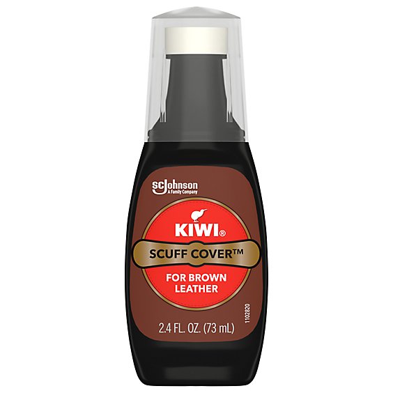 Kiwi Scuff Cover Brown Bottle With Sponge Applicator Liquid Shoe Polish - 2.4 Fl. Oz.
