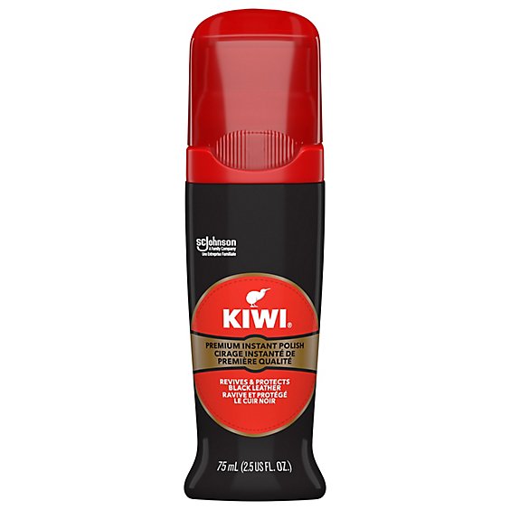 Kiwi Instant Shine & Protect Black Bottle With Sponge Applicator Liquid Shoe Polish - 2.5 Fl. Oz.