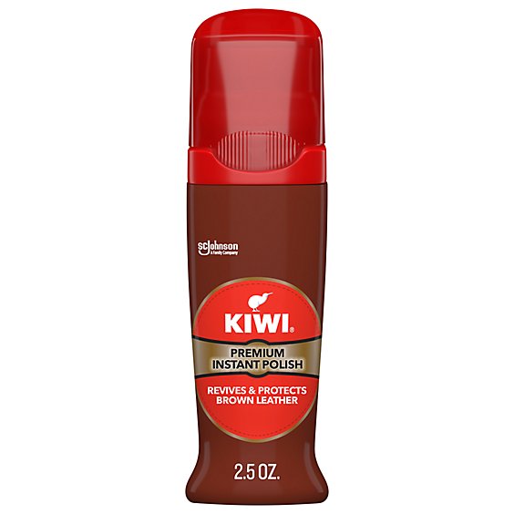 Kiwi Instant Shine & Protect Brown Bottle With Sponge Applicator Liquid Shoe Polish - 2.5 Fl. Oz.