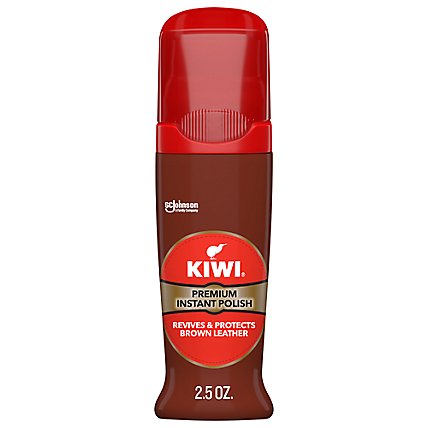Kiwi Instant Shine & Protect Brown Bottle With Sponge Applicator Liquid Shoe Polish - 2.5 Fl. Oz. - Image 1
