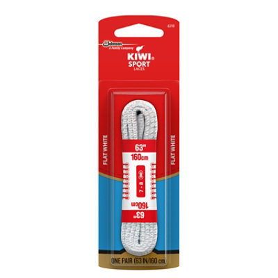 Kiwi White 63 Inch Flat Laces Pair - Each - carrsqc