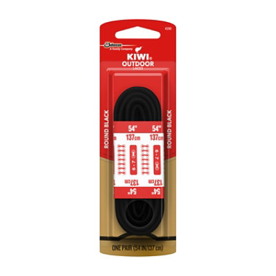 Kiwi Boot Laces Black 54 Inch - Pair