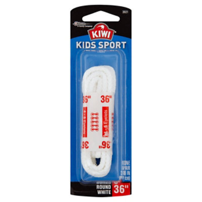 Kiwi Round White Athletic Laces - Pair - Image 1