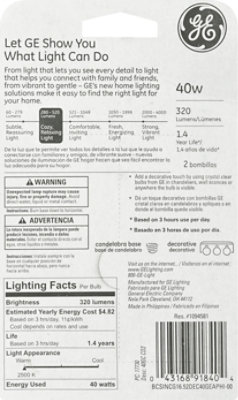 GE Light Bulbs Crystal Clear G16 Decorative 40 Watts - 2 Count - Image 4