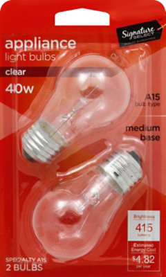 Signature SELECT Light Bulb Appliance Clear 40W 415 Lumens - 2 Count - Image 2