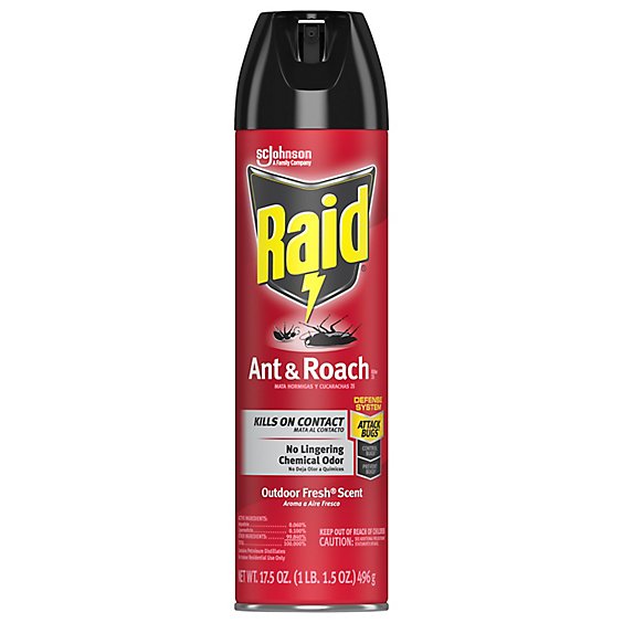 Raid Ant And Roach Killer Outdoor Fresh Scent Insecticide Aerosol Spray - 17.5 Oz