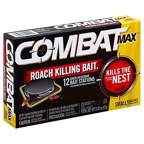 Combat Max Roack Killing Bait Station Small Roach - 12 Count