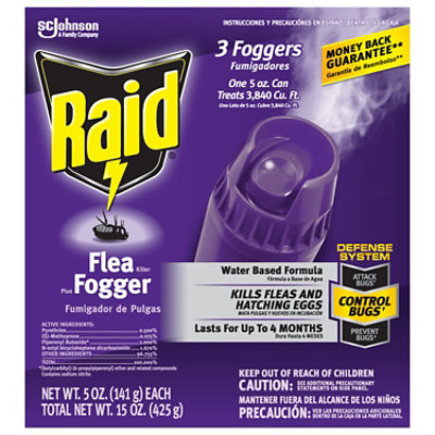 Raid Flea Killer Plus Fogger 3 Count - 15 Oz