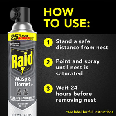 Raid Wasp & Hornet Killer Insecticide Aerosol Spray - 17.5 Oz - Image 5