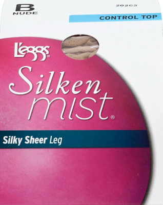 Leggs Silken Mist Pantyhose Control Top Nude B - Pair - Image 2
