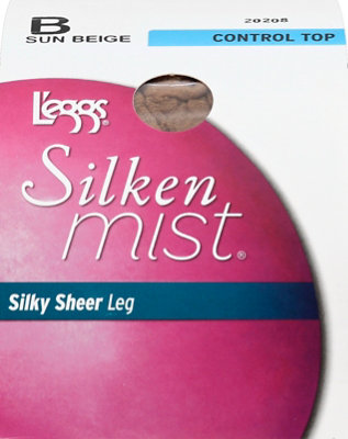 Leggs Silken Mist Pantyhose Control Top Beige B - Pair - Image 2