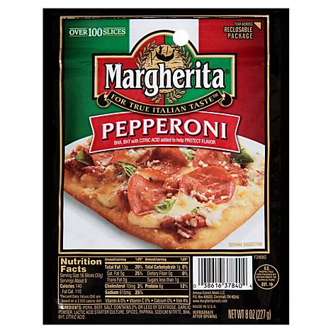 Margherita Pepperoni Sliced Resealable - 8 Oz