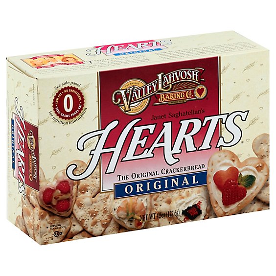 Valley Lahvosh Crackerbread Hearts Original - 4.5 Oz