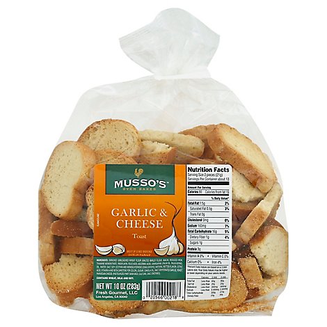 Mussos Toast Garlic & Cheese - 12 Oz