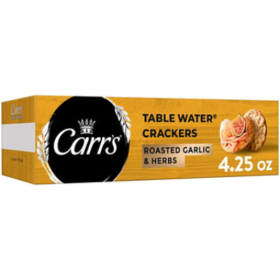 Carrs Table Water Crackers Roasted Garlic and Herbs Baked Snack Crackers - 4.5 Oz - Image 1