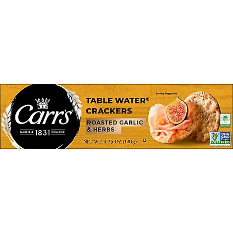 Carrs Table Water Roasted Garlic & Herbs Crackers - 4.25 Oz