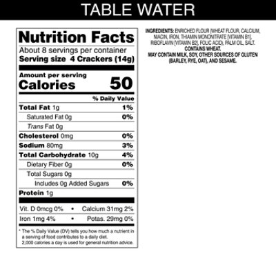 Carrs Table Water Crackers Original Baked Snack Crackers - 4.25 Oz - Image 2