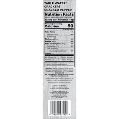 Carrs Table Water Crackers Cracked Pepper Baked Snack Crackers - 4.5 Oz - Image 5