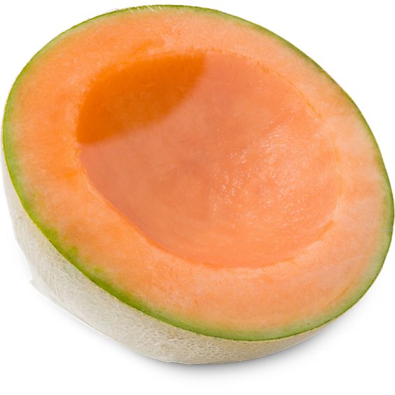 Fresh Cut Melon Cantaloupe Half Cut Wrapped - 16 Oz