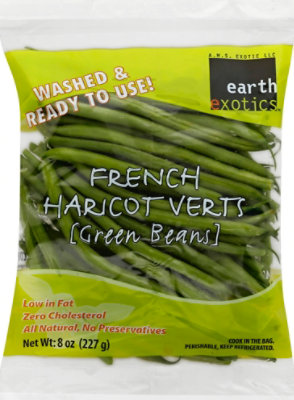 Earth Exotics Green Beans French Prepacked Bag - 8 Oz