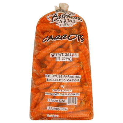 Carrots For Juice Prepacked - 25 Lb