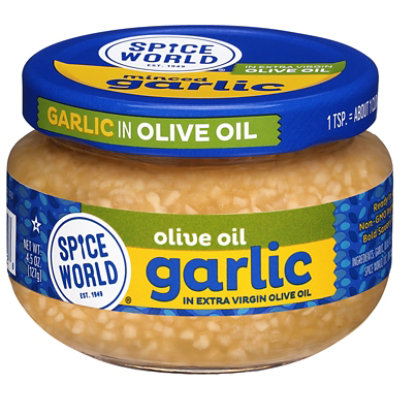 Spice World Garlic Minced in Extra Virgin Olive Oil - 4.5 Oz - Image 1