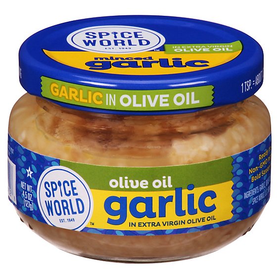 Spice World Garlic Minced in Extra Virgin Olive Oil - 4.5 Oz