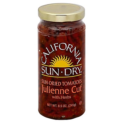 California Sun Dry Tomatoes Sun Dried Julienne Cut with Herbs - 8.5 Oz - Image 1