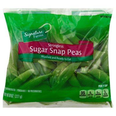 Signature Select/Farms Sugar Snap Peas Stringless Prepackaged - 8 Oz