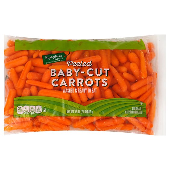 Signature Farms Baby Peeled Carrots 2 Lb Bag
