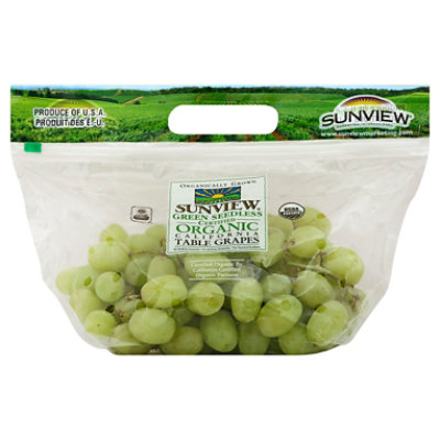 Green Organic Seedless Grapes - 2 Lb