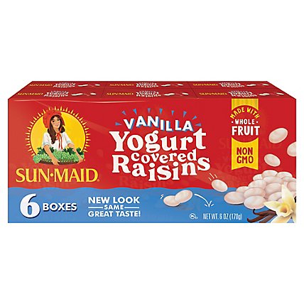 Sun-Maid Raisins Vanilla Yogurt 6 Count - 6-1 Oz - Image 1