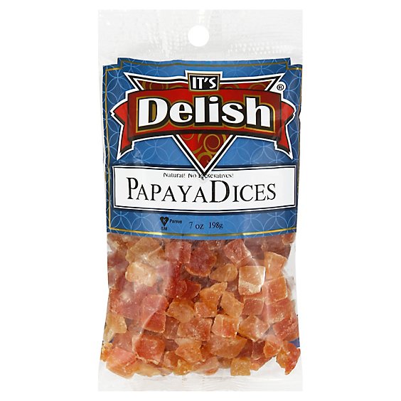 Its Delish Drie Papaya Chunks Prepacked - 7 Oz