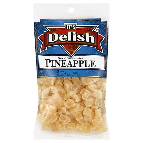 Its Delish Dried Pineapple Dices Prepacked - 6 Oz
