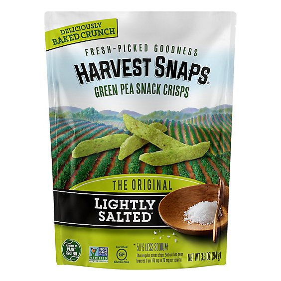 Harvest Snaps Lightly Salted Green Pea Snack Crisps - 3.3 Oz.