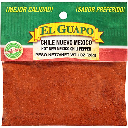 El Guapo Ground New Mexico Chili Pepper-Hot (Chile Nuevo Mexico Picante Molido) - 1 Oz - Image 1