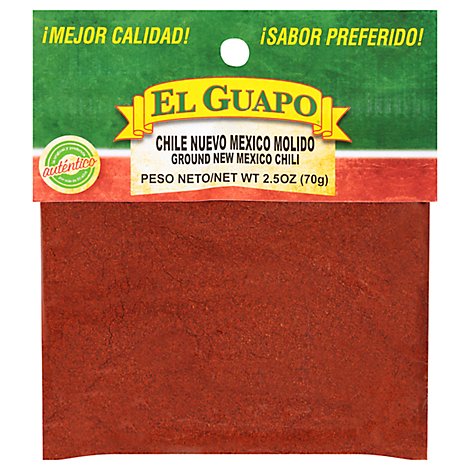 El Guapo Ground New Mexico Chili-Medium (Chile Nuevo Mexico Medio Molido) - 2.5 Oz