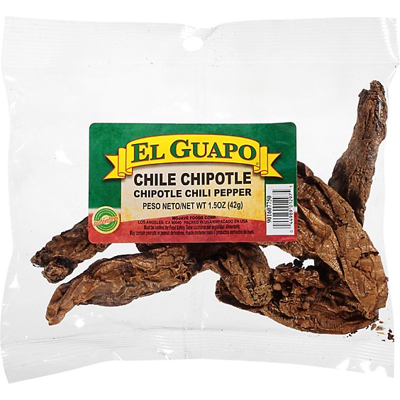 El Guapo Whole Chipotle Chili Pepper Pods (Chile Chipotle Entero) - 1.5 Oz