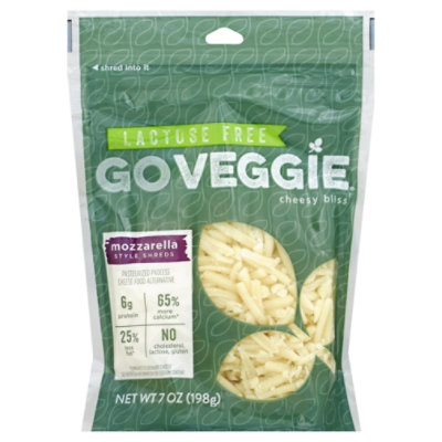 Go Veggie Lactose Free Mozzarella Flavor Shreds - 7 Oz - Image 1