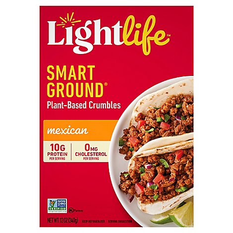 Lightlife Smart Ground Mexican Crumbles Meatless - 12 Oz