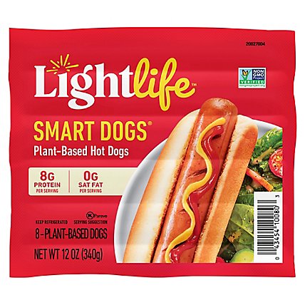 Lightlife Smart Sausages Hot Dogs Meatless 8 Count - 12 Oz - Image 3
