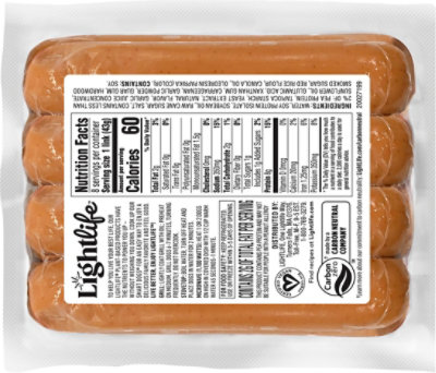 Lightlife Smart Sausages Hot Dogs Meatless 8 Count - 12 Oz - Image 6