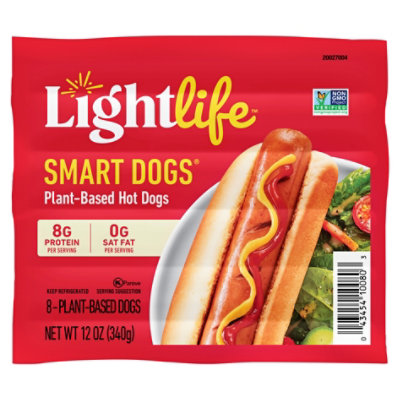 Lightlife Smart Sausages Hot Dogs Meatless 8 Count - 12 Oz