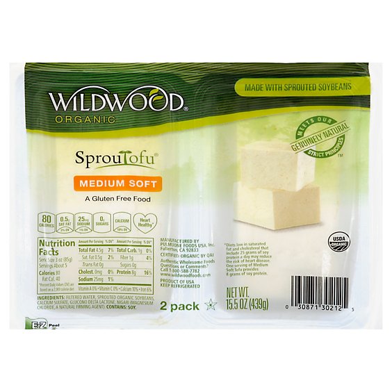 Wildwood Organic Medium Tofu Twin Pack - 15.5 Oz