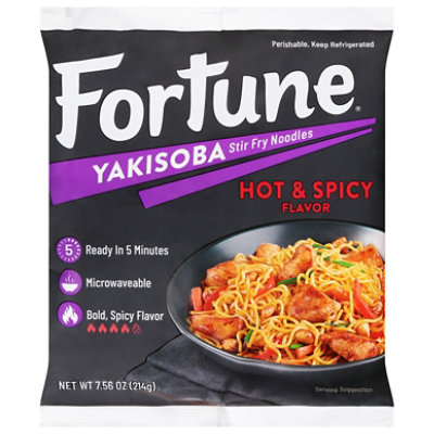 Fortune Yakisoba Noodles Hot & Spicy Stir-Fry Prepacked - 7.7 Oz