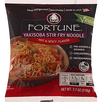 Fortune Yakisoba Noodles Hot & Spicy Stir-Fry Prepacked - 7.7 Oz - Image 2